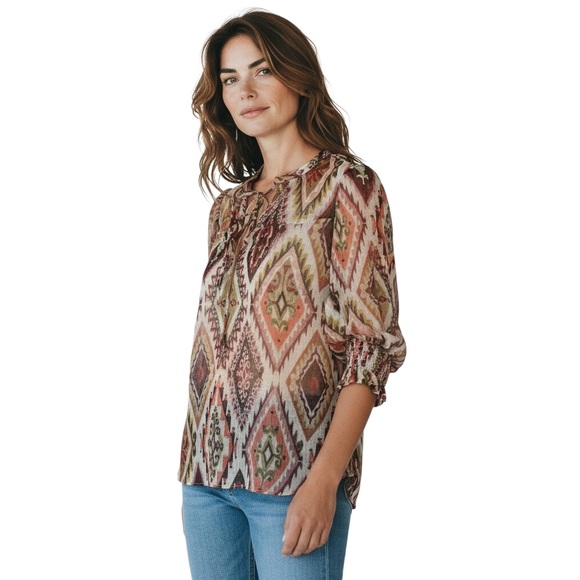 Ramy Brook Adalynn Shirt Chiffon Flowy Tie Womens Size Small NEW $295 Oversized